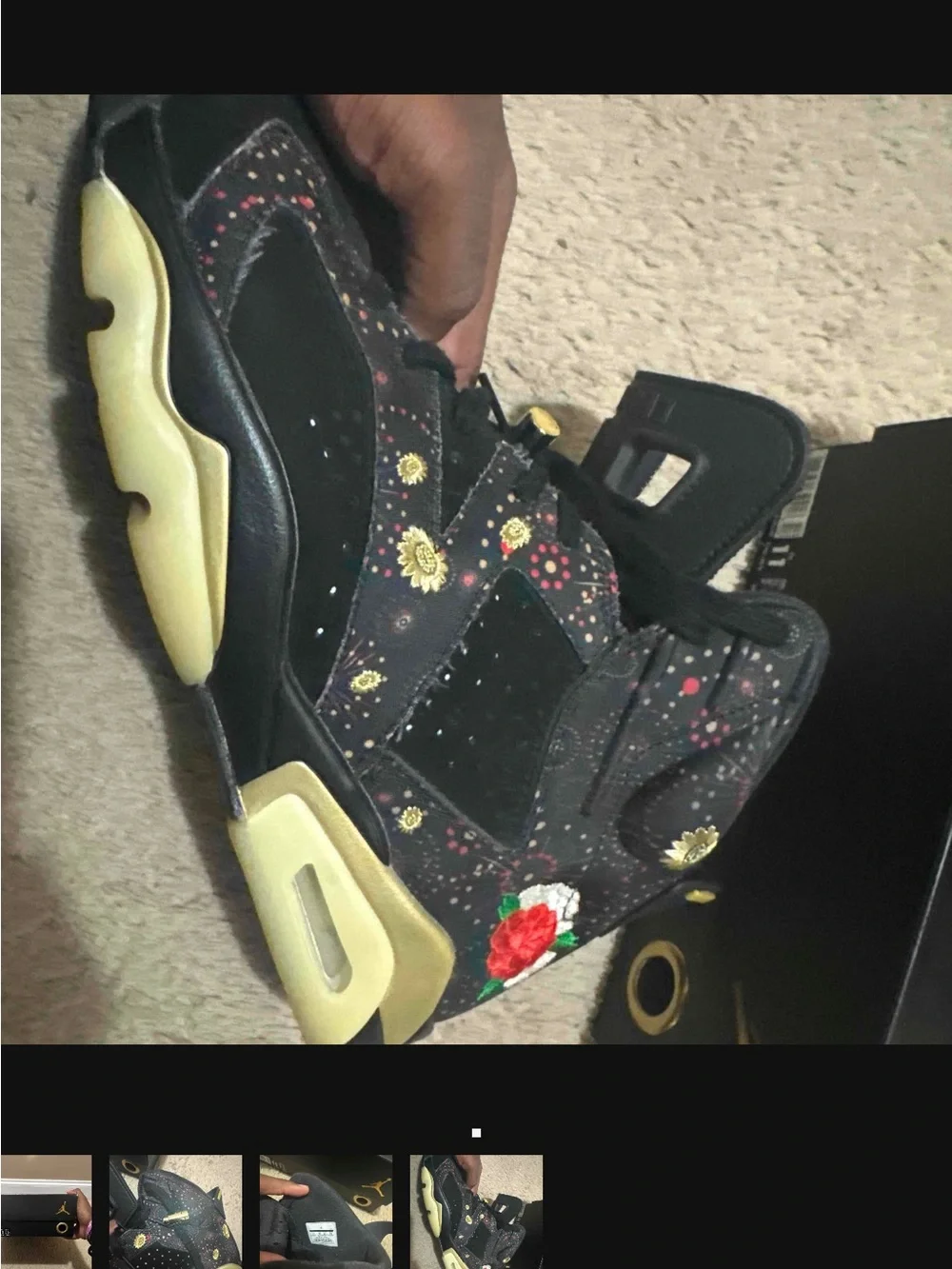 Men’s Jordan 6 Retro Chinese New Year Black and Gold High-Top